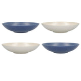 KitchenCraft Stoneware Coupe 22cm Bowl Set, Blue Embossed
