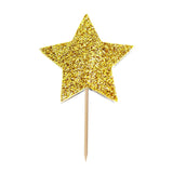 Glitter Star Cupcake Toppers, Gold