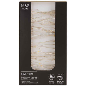 M&S Wire String Light, Silver