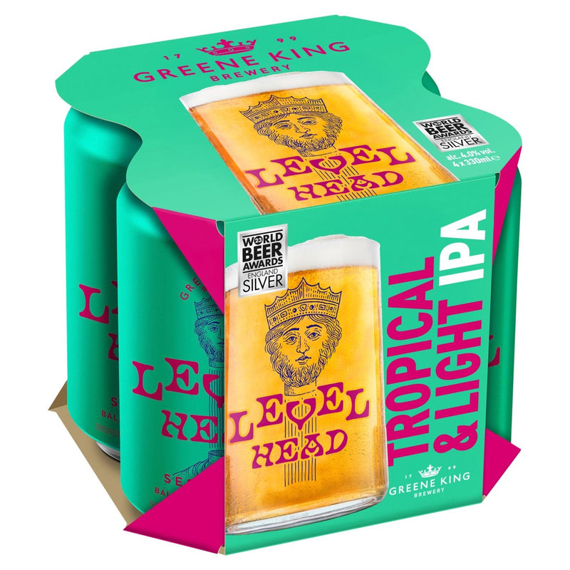 Greene King Level Head Session IPA Craft Beer Cans 4.0% 4 x 330ml