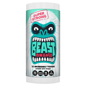 BEAST Incredibly Tough Drawstring Pedal Bin Bags 22L