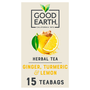Good Earth Teabags Lemon, Ginger & Turmeric