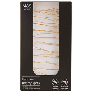 M&S Wire String Light, Gold