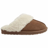 M&S Suede Faux Fur Cuff Mule Slippers, 5, Chestnut