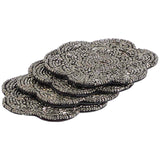 M&S Scallop Set of 4 Beaded Coasters, Charcoal
