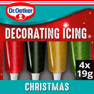 Dr Oetker 4 Christmas Glitter Decorating Writing Icing
