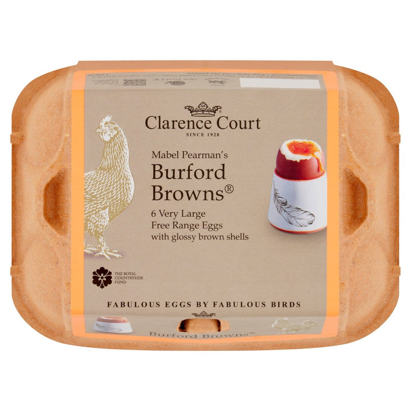 Clarence Court Burford Brown Free Range Very Large Eggs 6 per pack