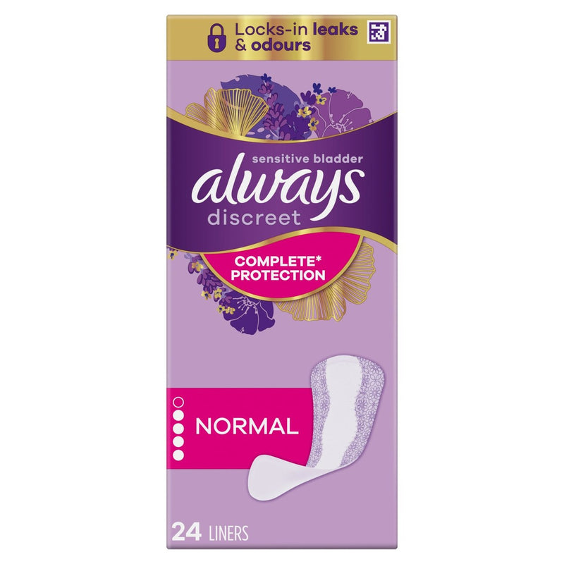 Always Discreet Incontinence Liners Normal 24 per pack