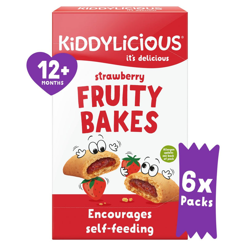Kiddylicious Strawberry Fruity Bakes Baby Snacks Multi 6 x 22g