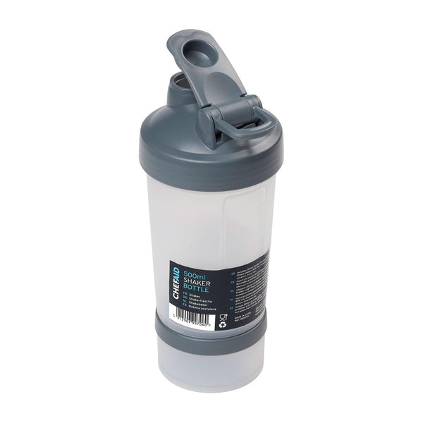 ChefAid 500ml Shaker Bottle with 200ml Storage Section