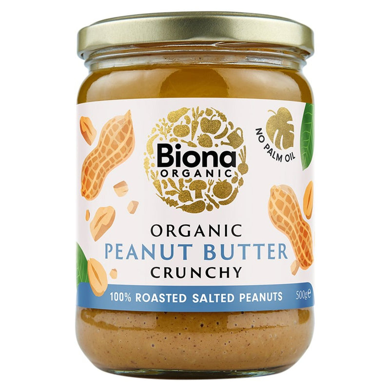 Biona Organic Peanut Butter Crunchy 500g