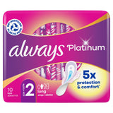 Always Platinum Long Sanitary Towels Wings Size 2