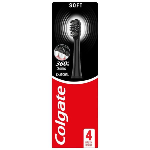 Colgate 360 Sonic Battery Toothbrush Replacement Heads Charcoal Soft