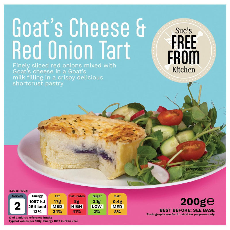 Gluten Free Kitchen Goats Cheese & Red Onion Tart