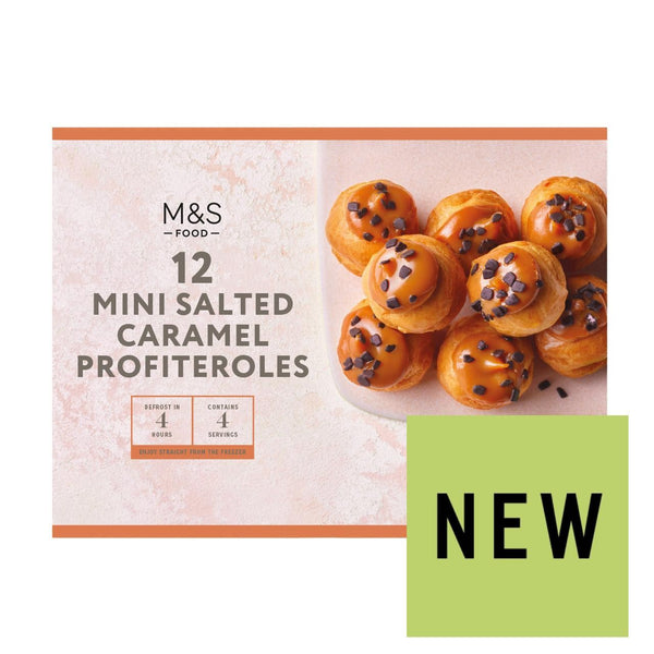 M&S 12 Mini Salted Caramel Profiteroles Frozen