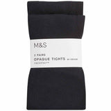 M&S Girls Denier School Tights, 3-4 Years, Black
