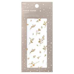 M&S Enchanted Christmas Gold Foil Tissue Paper