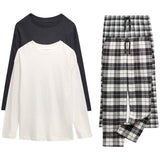 M&S Check Pyjamas, 8-9 Years, Black