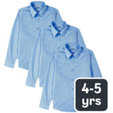 M&S Boys Slim Fit Easy to Iron Shirts, 4-5 Years, Blue