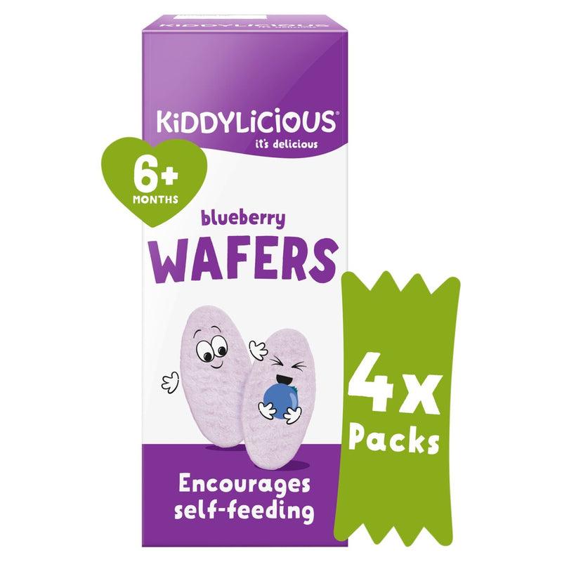 Kiddylicious Blueberry Mini Wafers Baby Snacks Multi 4 x 4g