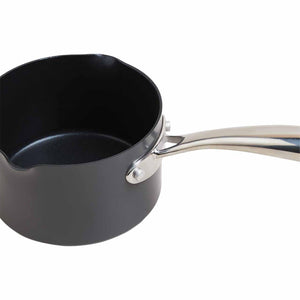 M&S Chef Hard Anodised 14cm Small Milk Pan, Black Mix
