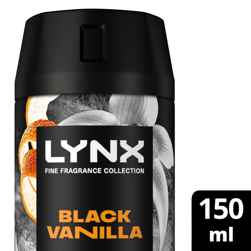 Lynx Fine Fragrance Collection Premium Deodorant Bodyspray Black Vanilla 150ml