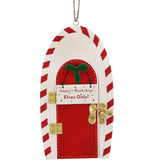 Wooden Santa's Workshop Door Hanging Decoration 14cm