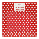 M&S Christmas Red Star Paper Napkins
