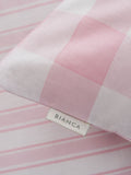 Bianca Pink Gingham duvet cover and pillowcase set - British product