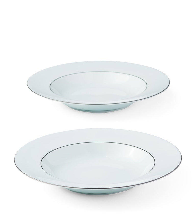 Prada set of two porcelain soup plates, 22cm diameter, imported from the UK