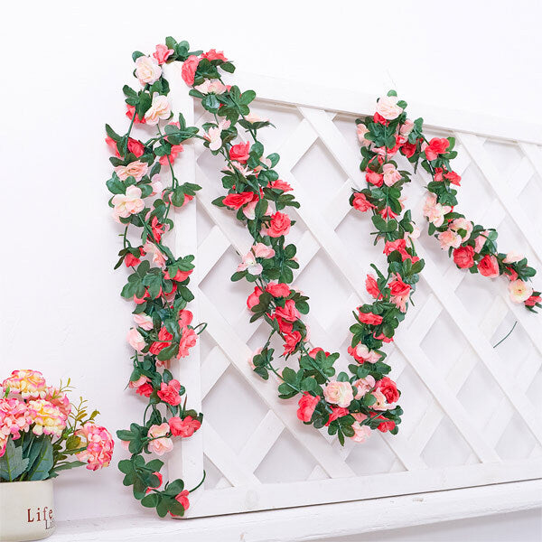 Livingandhome Silk Peony Garland 250cm, UK version