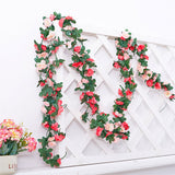 Livingandhome Silk Peony Garland 250cm, UK version