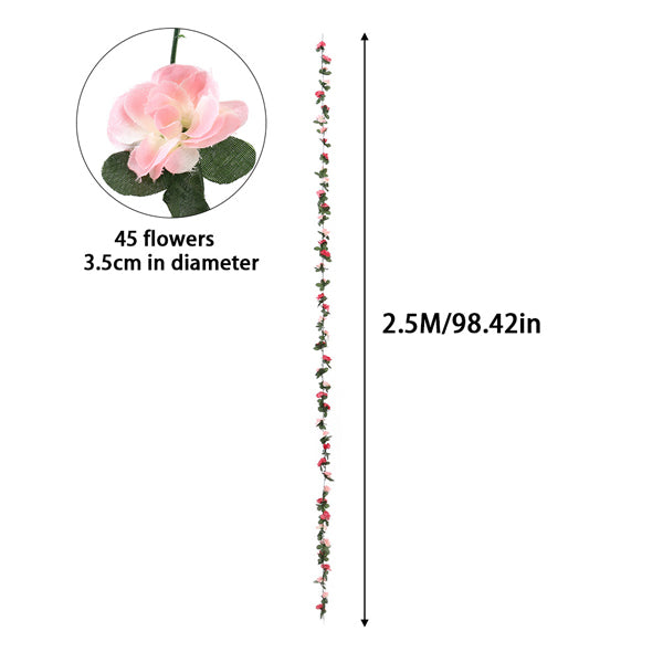 Livingandhome Silk Peony Garland 250cm, UK version