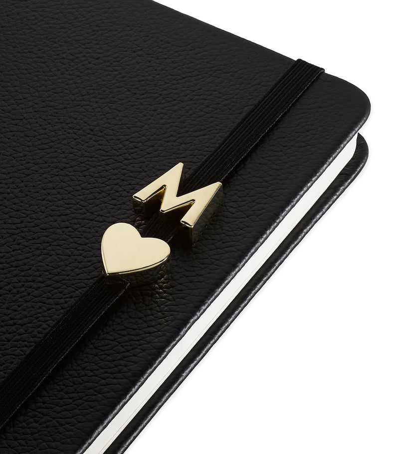 Moleskine gold-plated Q notebook charm, imported from the UK