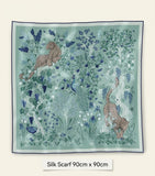 Cartier Silk Blooming Panthère Square Scarf 90cm, imported from the UK