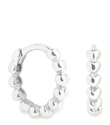 Harrods Astrid & Miyu White Gold Heart Huggie Earrings- Buy online at McGrocer