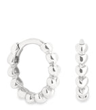 Astrid & Miyu white gold heart huggie earrings (British brand)