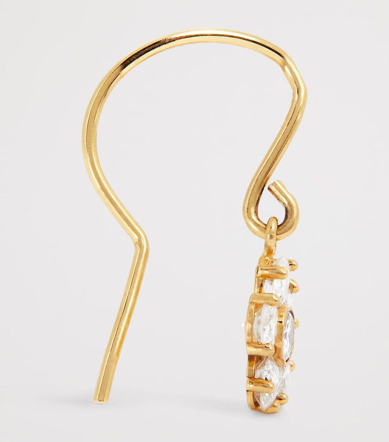 Jennifer Meyer large yellow gold and diamond Edith earrings - British product