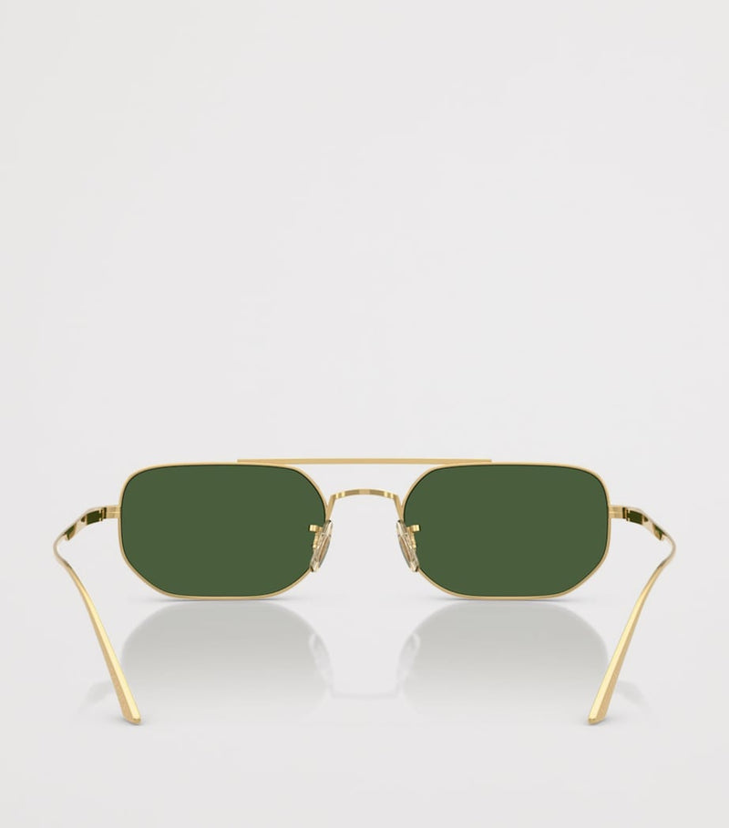 Oliver Peoples steel 1989C rectangle sunglasses (British brand)