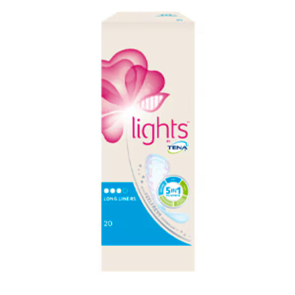 TENA Incontinence Liners Lights Long 20 pack (British brand)