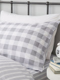 Bianca Grey Gingham duvet cover and pillowcase set - British product