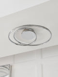 Chrome Luna flush ceiling light faceted glass beads, UK version