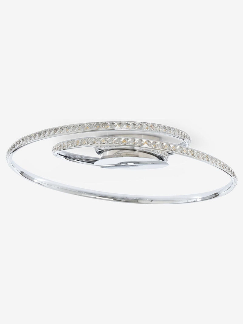 Chrome Luna flush ceiling light faceted glass beads, UK version