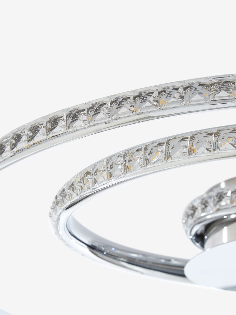 Chrome Luna flush ceiling light faceted glass beads, UK version