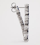 Suzanne Kalan white gold diamond blue sapphire spiral earrings, UK version