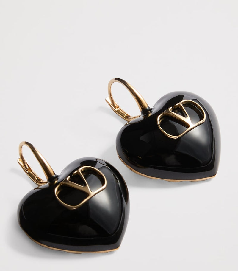 Valentino Garavani enamel Coeur Royal earrings H2.5cm x W3.5cm (British brand)