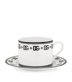Dolce&Gabbana porcelain teacups and saucers with DG monogram, set of two - British product