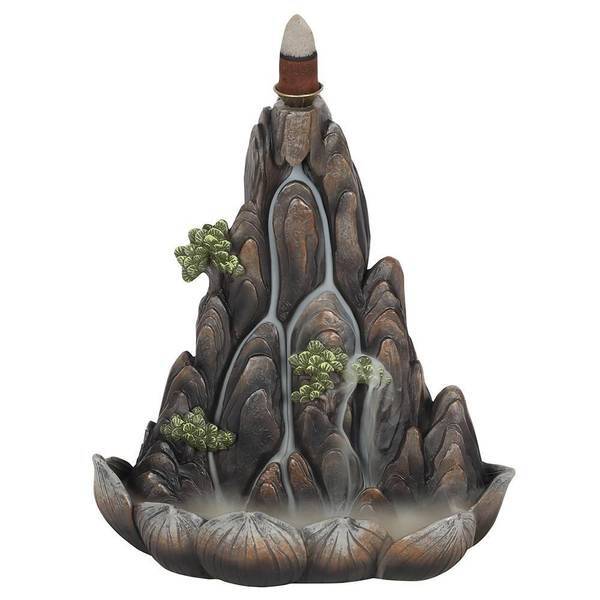 Something Different Mountain Backflow Incense Burner Bronze Effect 18cm (British brand)