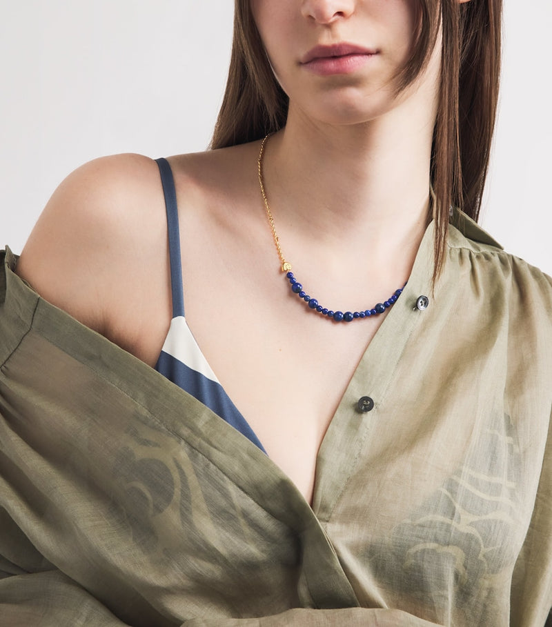 Anni Lu gold-plated deep blue necklace, UK version