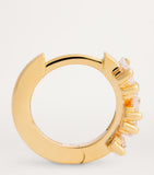Suzanne Kalan yellow gold huggie earrings with baguette diamonds (British brand)